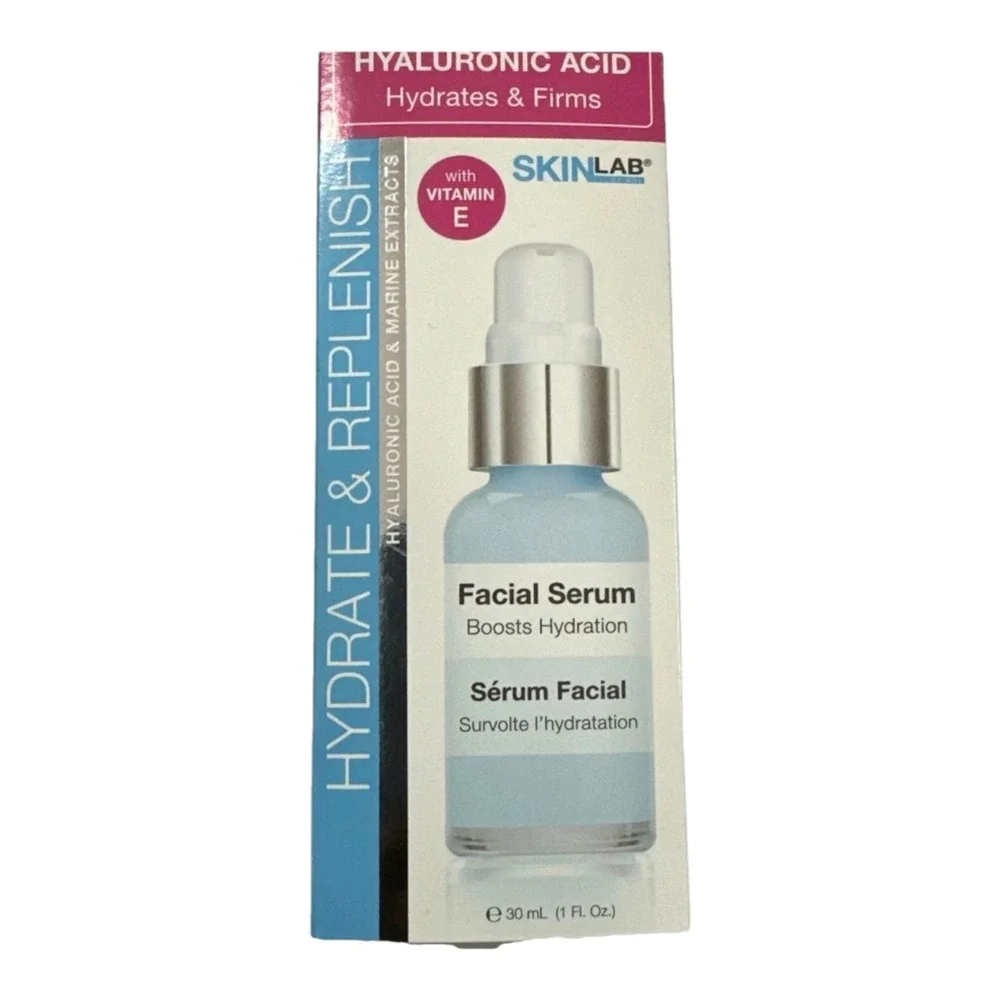 SkinLab Hydrate & Replenish Facial Serum With Vitamin E 1oz. Hyaluronic Acid NEW